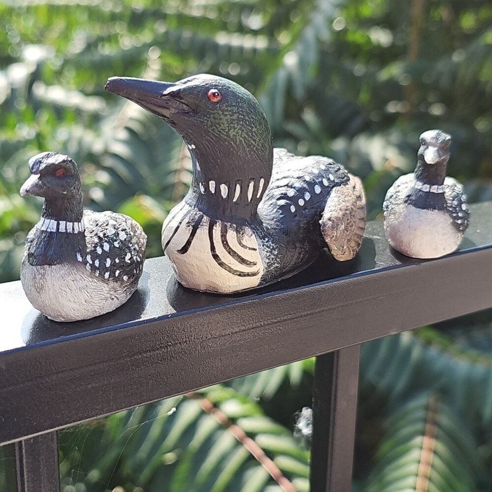 Duck Loon Figurines Resin Bird Decor Painted Animals Mallard Desk Decor